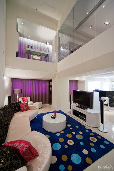 135平方米现代挑高楼中楼卧室装修效果图